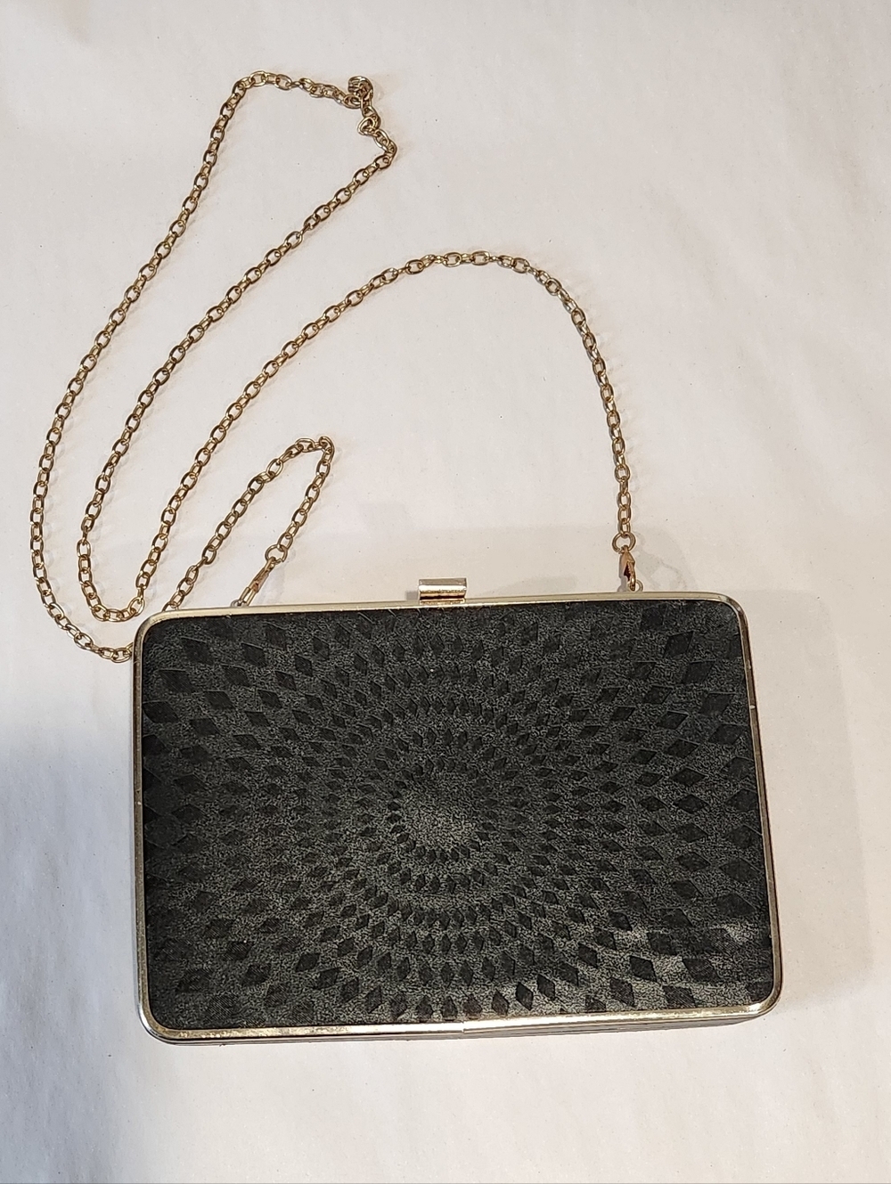 Cara New York Black Geometric Textured Clutch Crossbody - Picture 3 of 14